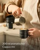 Cosumy Kaffeetassen Set 4-tlg. Schwarz Stapelbar Keramik Rillenoptik Bild 3