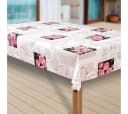 Laro Tischdecke Wachstuch Rosa Blumen Bild 1