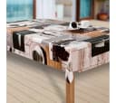 Laro Tischdecke Wachstuch-Tischdecken Abwaschbar Kaffee Schwarz/Braun Rechteckig Bild 1