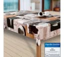 Laro Tischdecke Wachstuch-Tischdecken Abwaschbar Kaffee Schwarz/Braun Rechteckig Bild 2