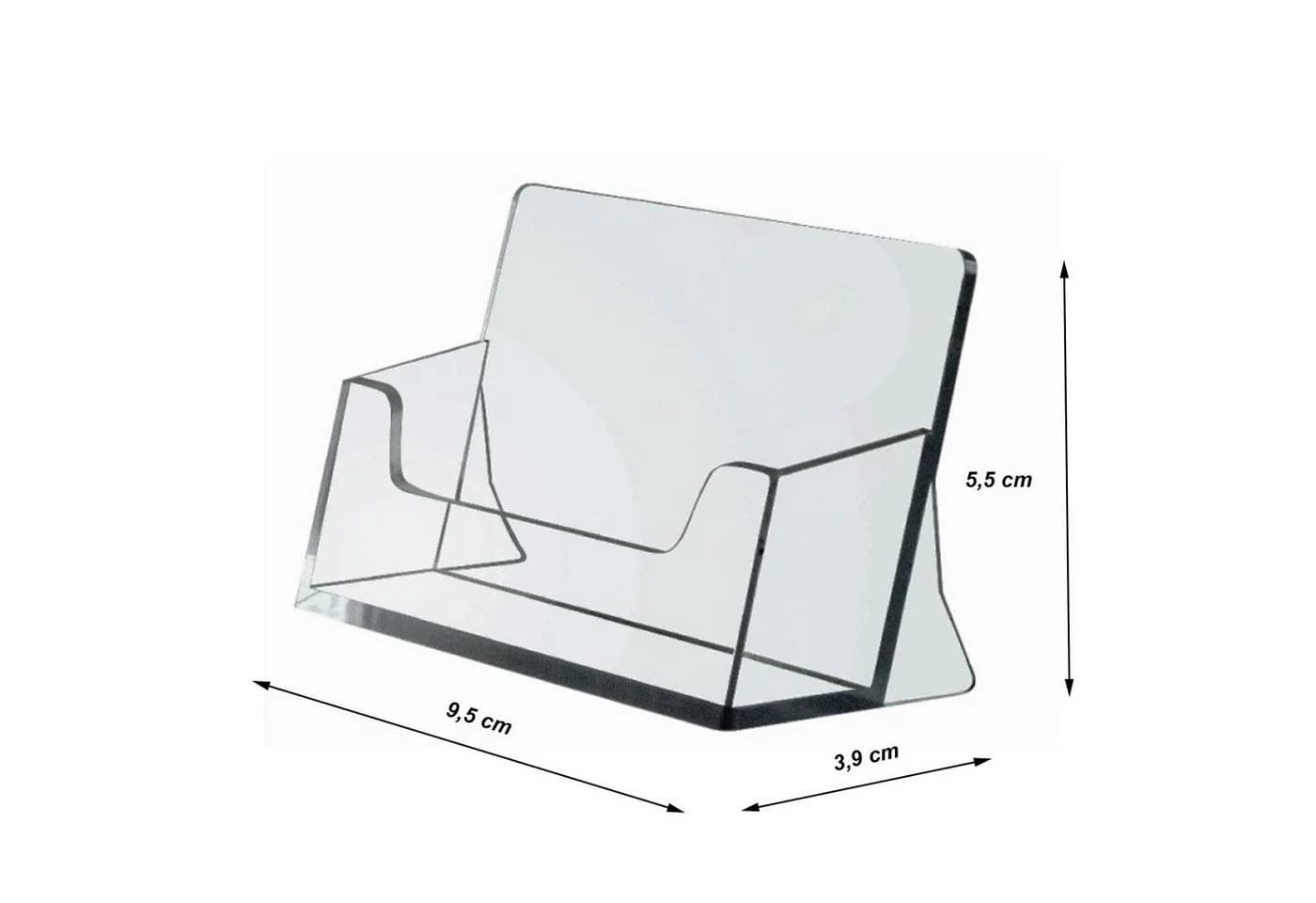 ogoPLUS Visitenkartenständer Querformat Transparent Modern