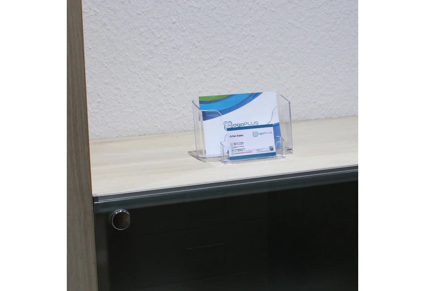 Prospekthalter DIN A6 Quer/Hoch mit Visitenkartenständer - Bild 3