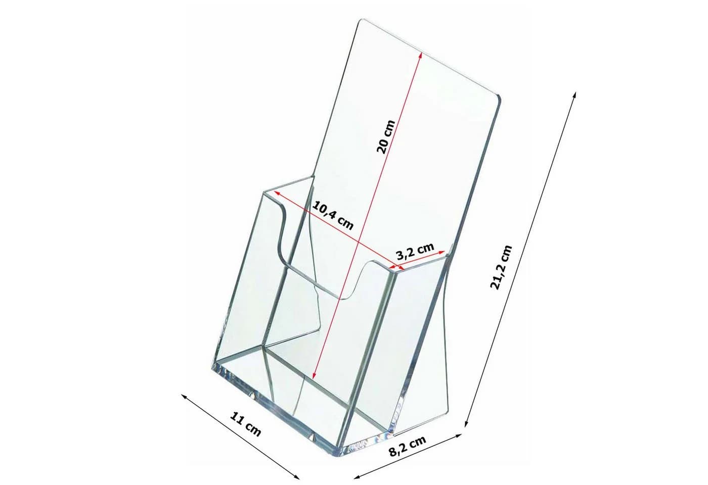 ogoPLUS Transparenter Prospektständer DIN lang Hochformat Flyer-Ständer