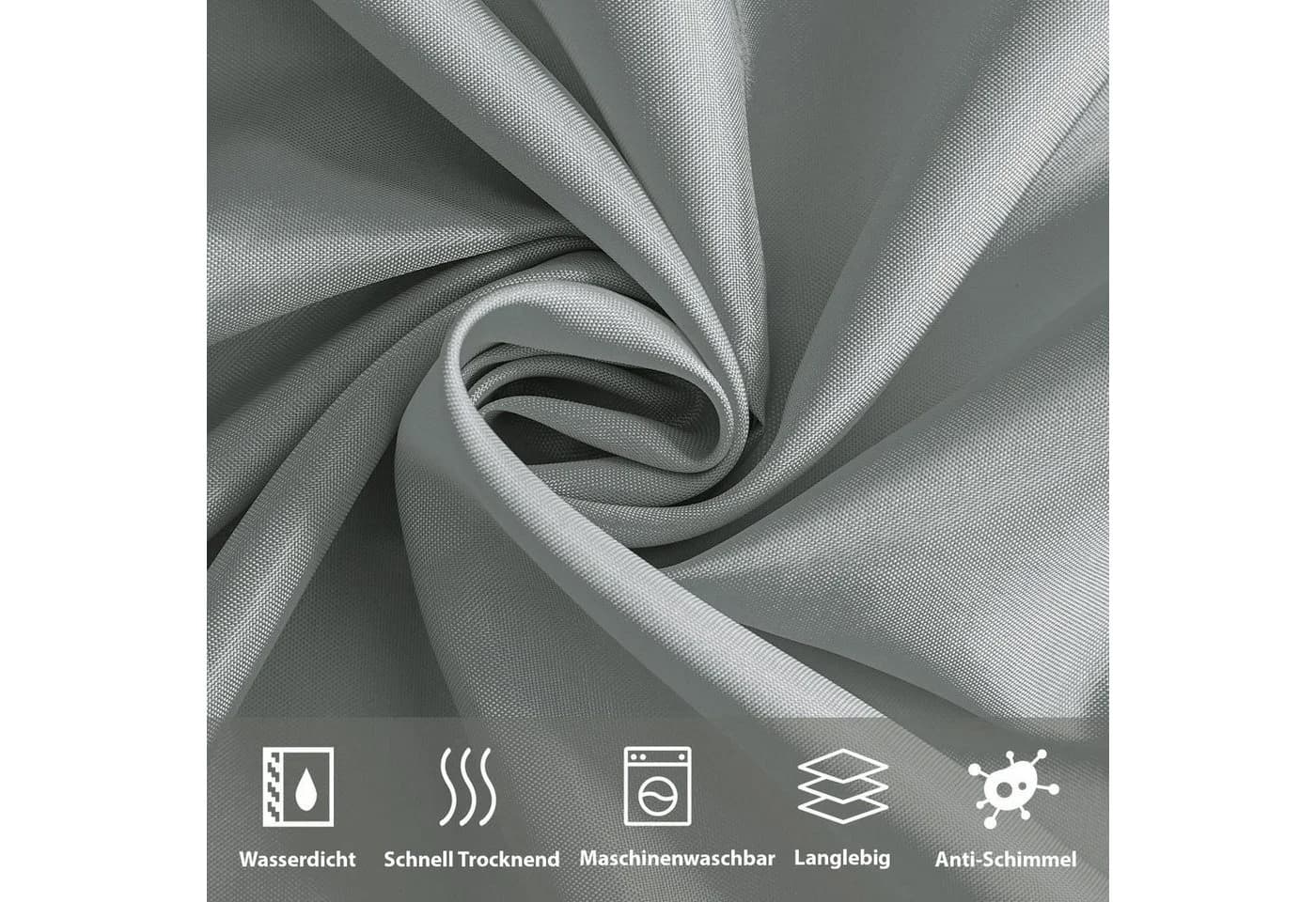 Fanci Home Duschvorhang Grau Polyester Anti-Schimmel