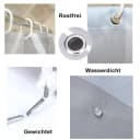 Fanci Home Duschvorhang Grau Polyester Anti-Schimmel mit 10 Ringen Bild 1