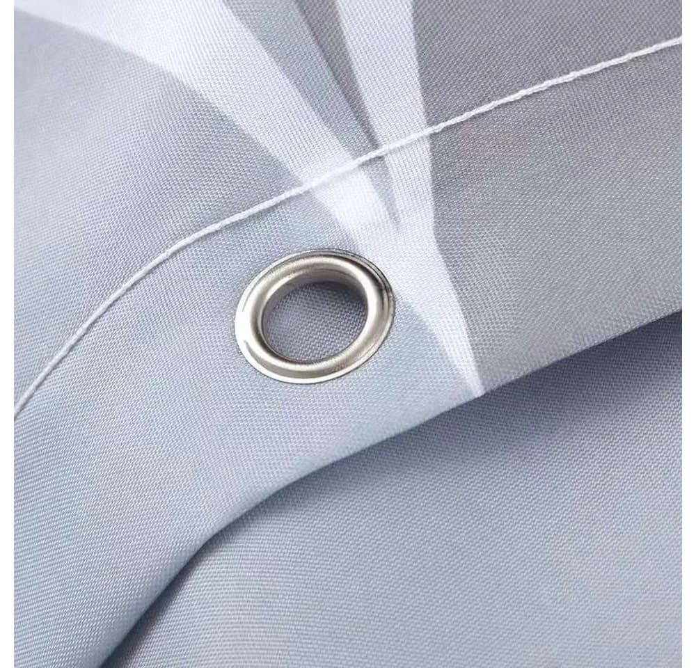 Fanci Home Duschvorhang Grau Polyester Anti-Schimmel mit 10 Ringen - Bild 4