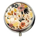 The Beauty House Pillendose mit Spiegel - Blumen Motiv Medikamentenbox Bild 1