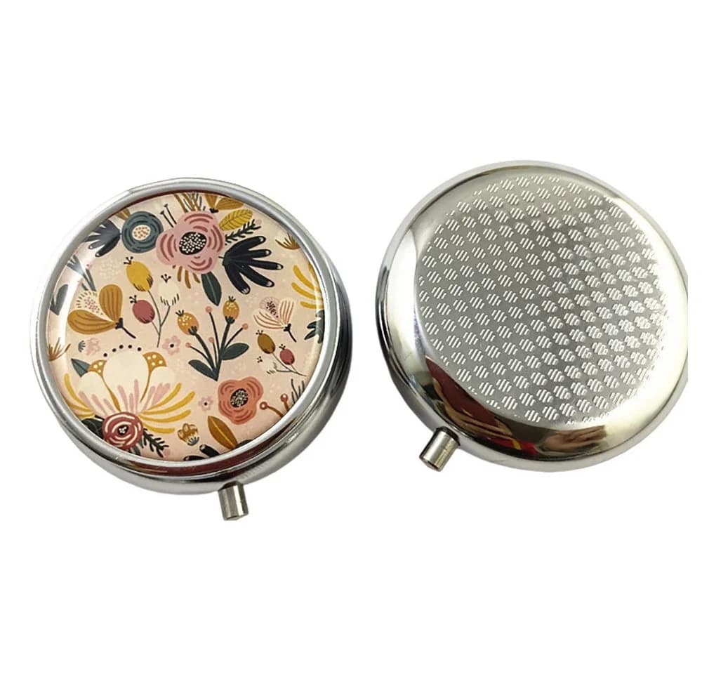 The Beauty House Pillendose mit Spiegel - Blumen Motiv Medikamentenbox - Bild 4