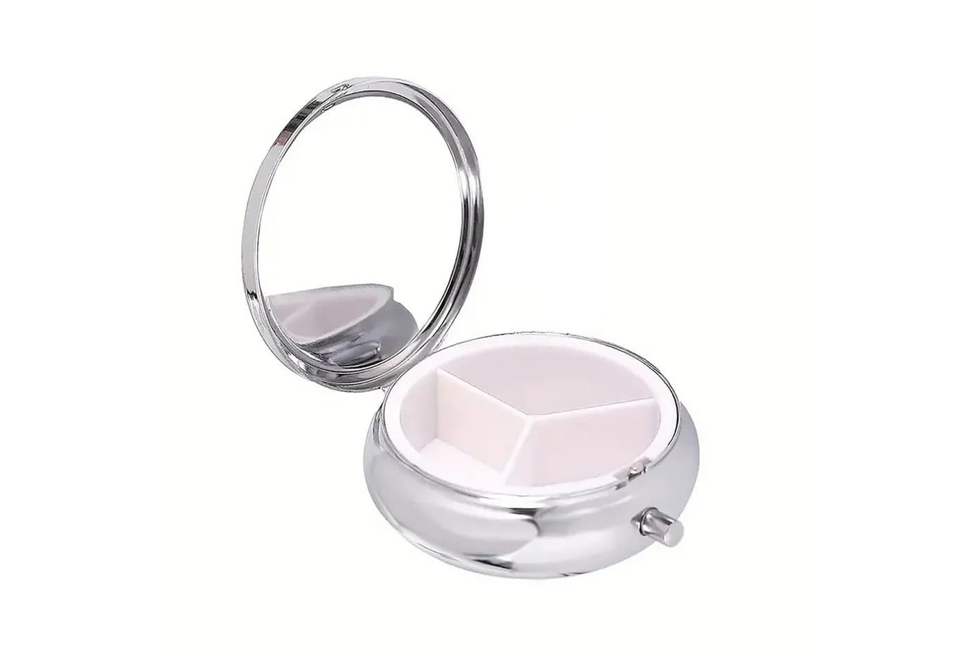 The Beauty House Pillendose mit Spiegel und gestrickten Blumen - Bild 3