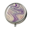 The Beauty House Pillendose Marmor-Design Violett Metall Spiegel Bild 1