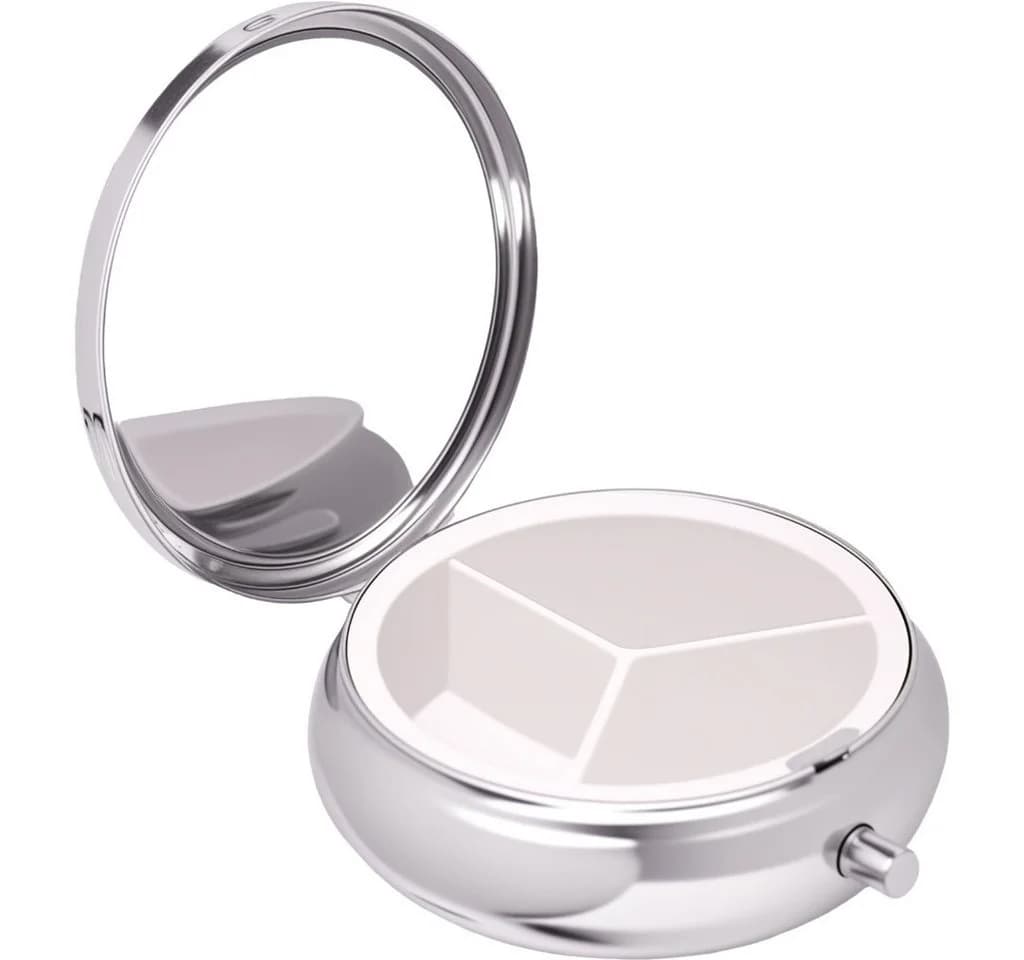 The Beauty House Pillendose Marmor-Design Violett Metall Spiegel - Bild 3