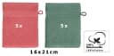 Betz Premium Waschhandschuhe 10-tlg. 100% Baumwolle Himbeere/Tannengrün Bild 1