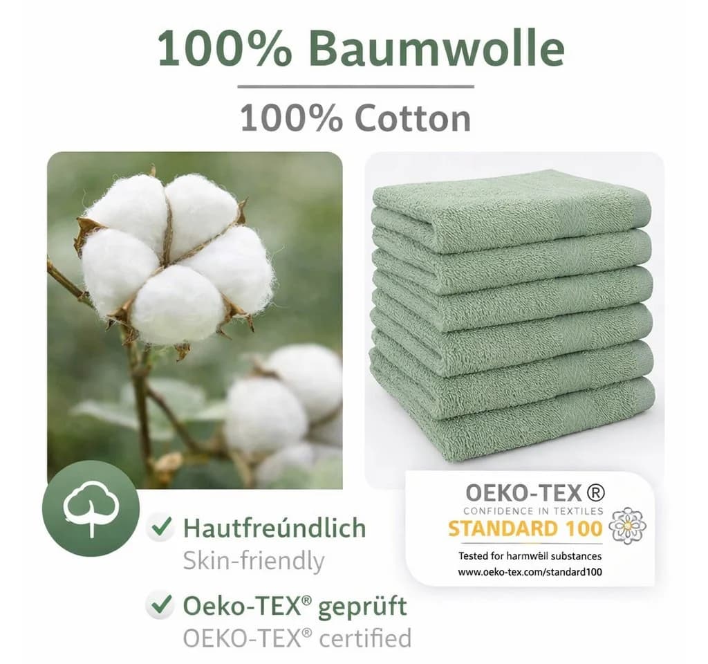 Betz Seiftuch 10 Stück Premium 30x30 cm Grün 100% Baumwolle - Bild 5