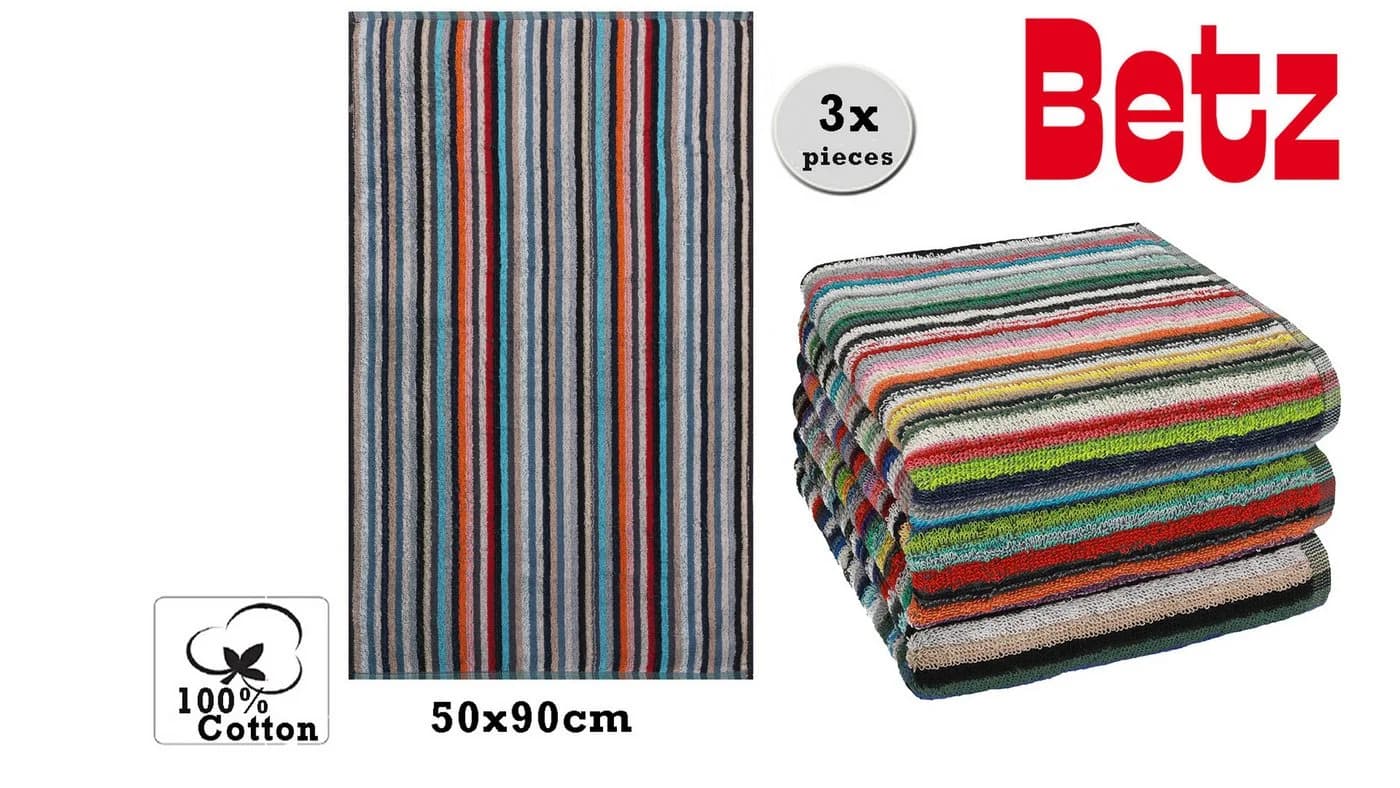 Betz Arbeitshandtuch Set HELGOLAND 12-tlg. 100% Baumwolle Bunt Streifen
