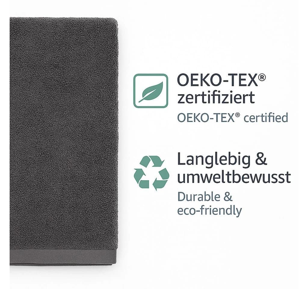 Betz Badetuch Set XXL 2 Stück 100% Baumwolle dunkelgrau - Bild 4
