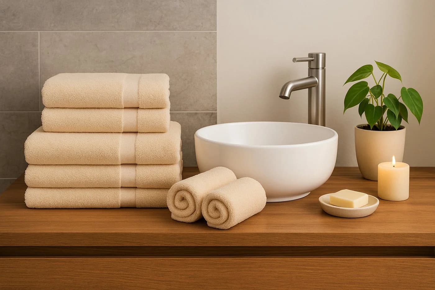 Betz Handtuch-Set 6-tlg. PREMIUM 100% Baumwolle Sand