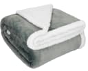 Betz Wohndecke Luxus Flanell Sherpa Kuscheldecke Verona Silber Bild 2