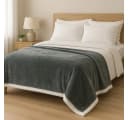 Betz Wohndecke Luxus Flanell Sherpa Kuscheldecke Verona Silber Bild 3
