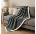 Betz Wohndecke Luxus Flanell Sherpa Kuscheldecke Verona Silber Bild 4