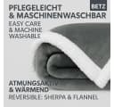 Betz Wohndecke Luxus Flanell Sherpa Kuscheldecke Verona Silber Bild 5