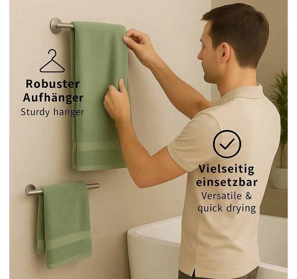 Betz Handtuch-Set 4-tlg. Premium 100% Baumwolle Heugrün - Bild 5