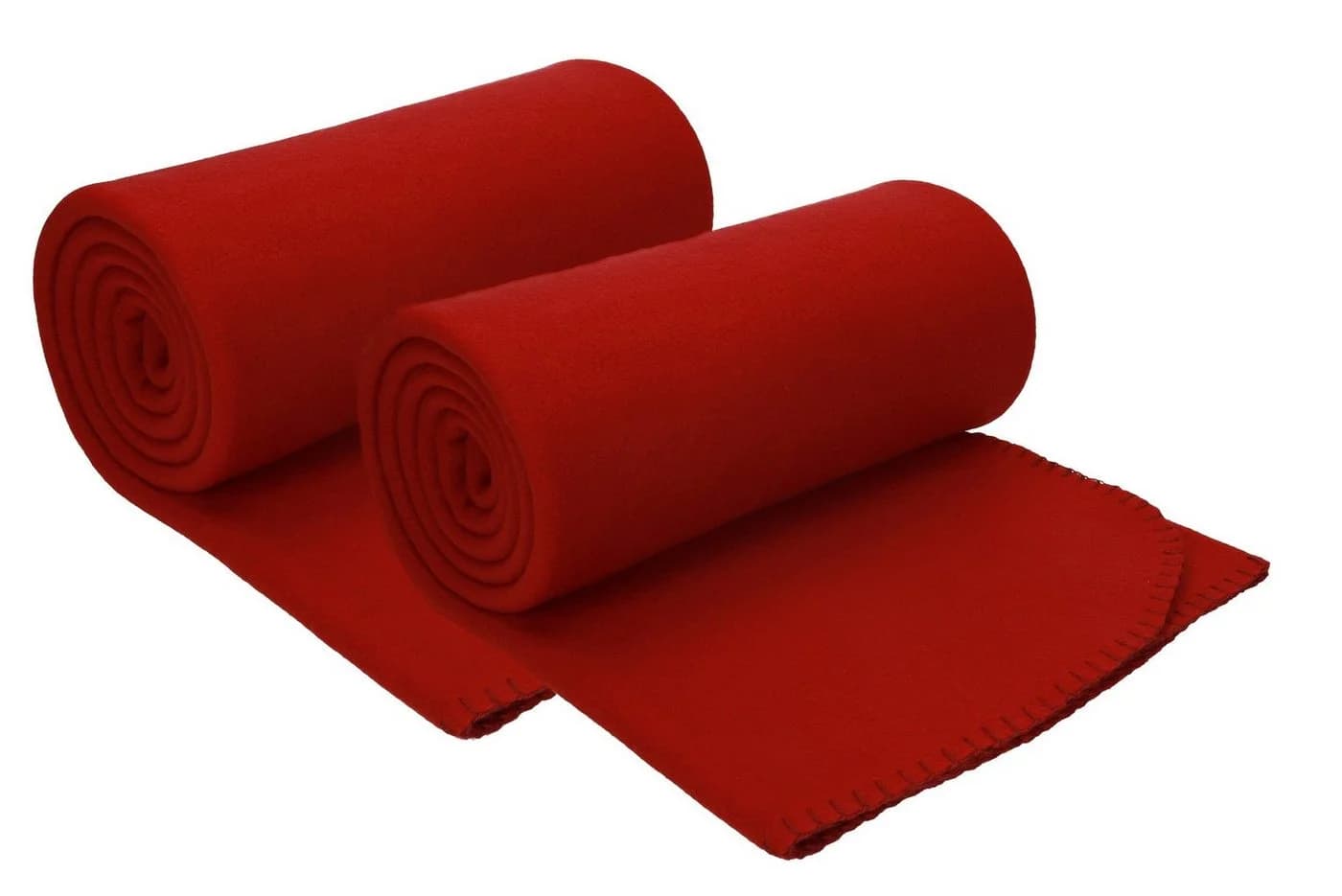 Betz Wohndecke 2 Stück Fleecedecken Kuscheldecken Rot 130x170 cm - Bild 2