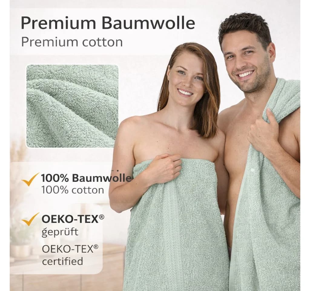 Betz Handtuch-Set 4-tlg. PREMIUM 100% Baumwolle Heugrün - Bild 4