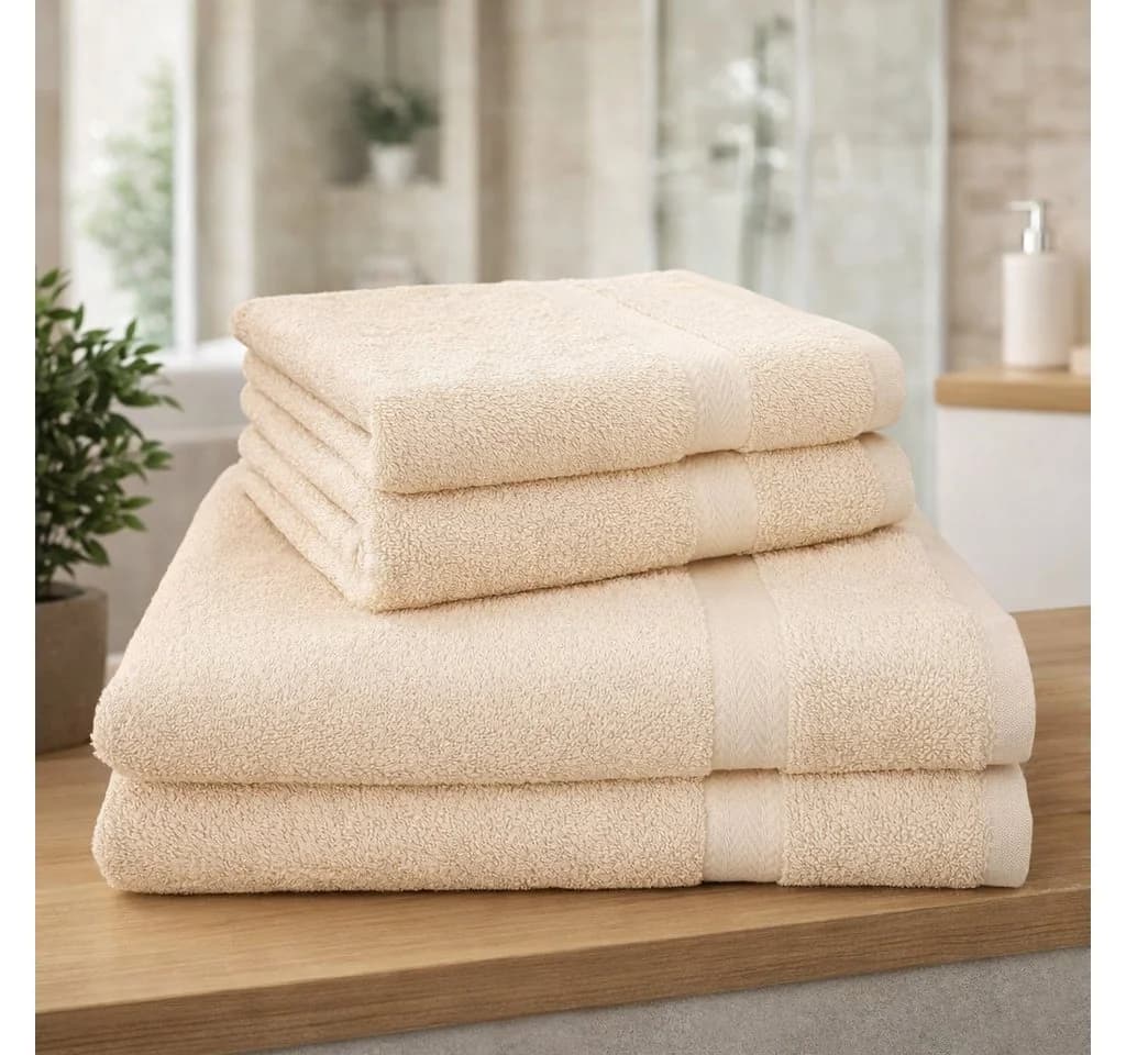 Betz Handtuch Set 4-tlg. PREMIUM Beige 100% Baumwolle