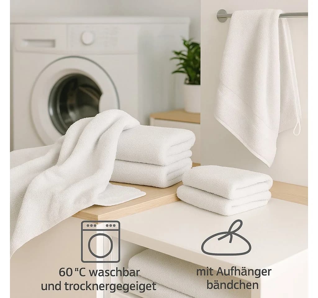 Betz Handtuch Set 6-tlg. Berlin 100% Baumwolle Weiß - Bild 4