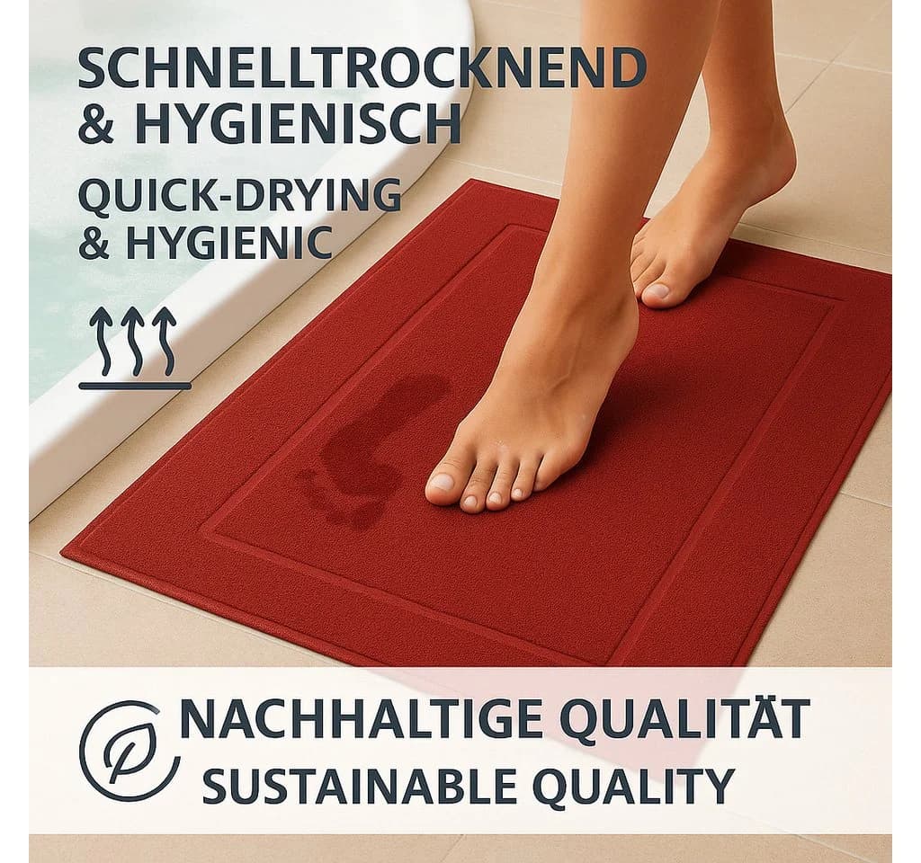 Betz Premium Badvorleger 2er Pack 50x70 cm Baumwolle Rot - Bild 4