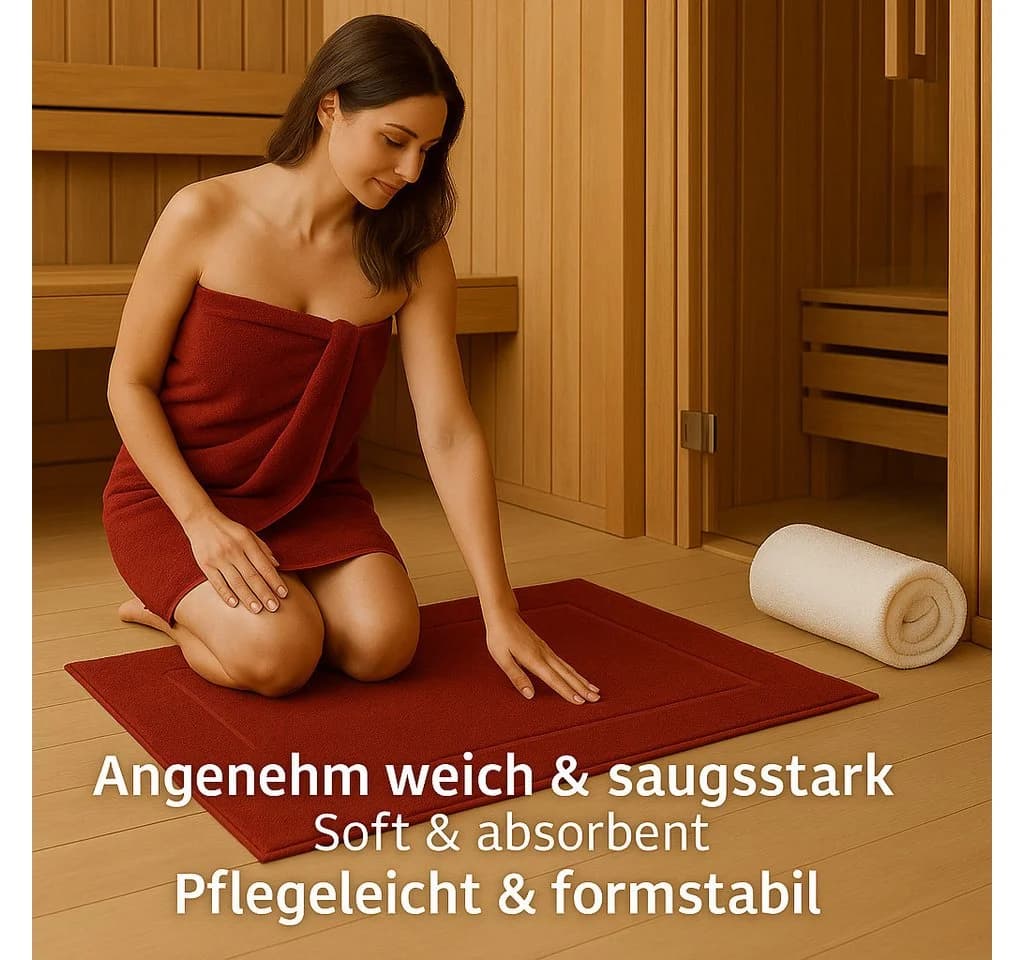 Betz Premium Badvorleger 2er Pack 50x70 cm Baumwolle Rot - Bild 5