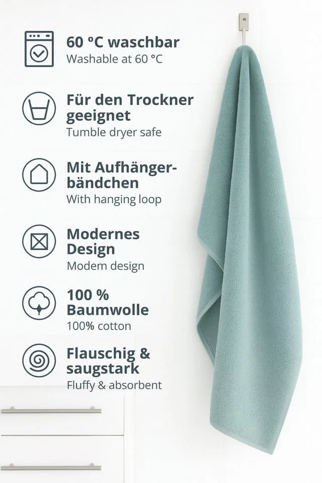 Betz Badetuch XXL 100x150cm 100% Baumwolle Grün - Bild 5