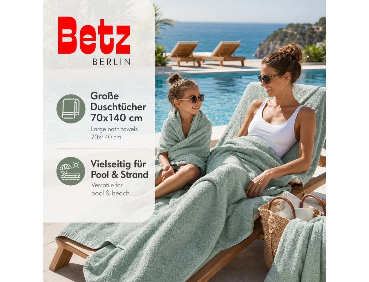 Betz Handtuch Set Berlin 12-tlg. 100% Baumwolle Grün - Bild 3
