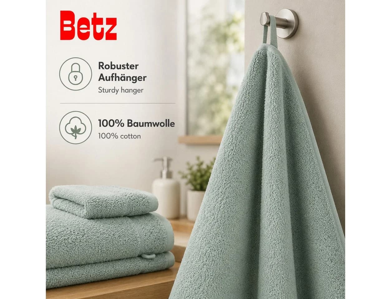 Betz Handtuch Set Berlin 12-tlg. 100% Baumwolle Grün - Bild 4