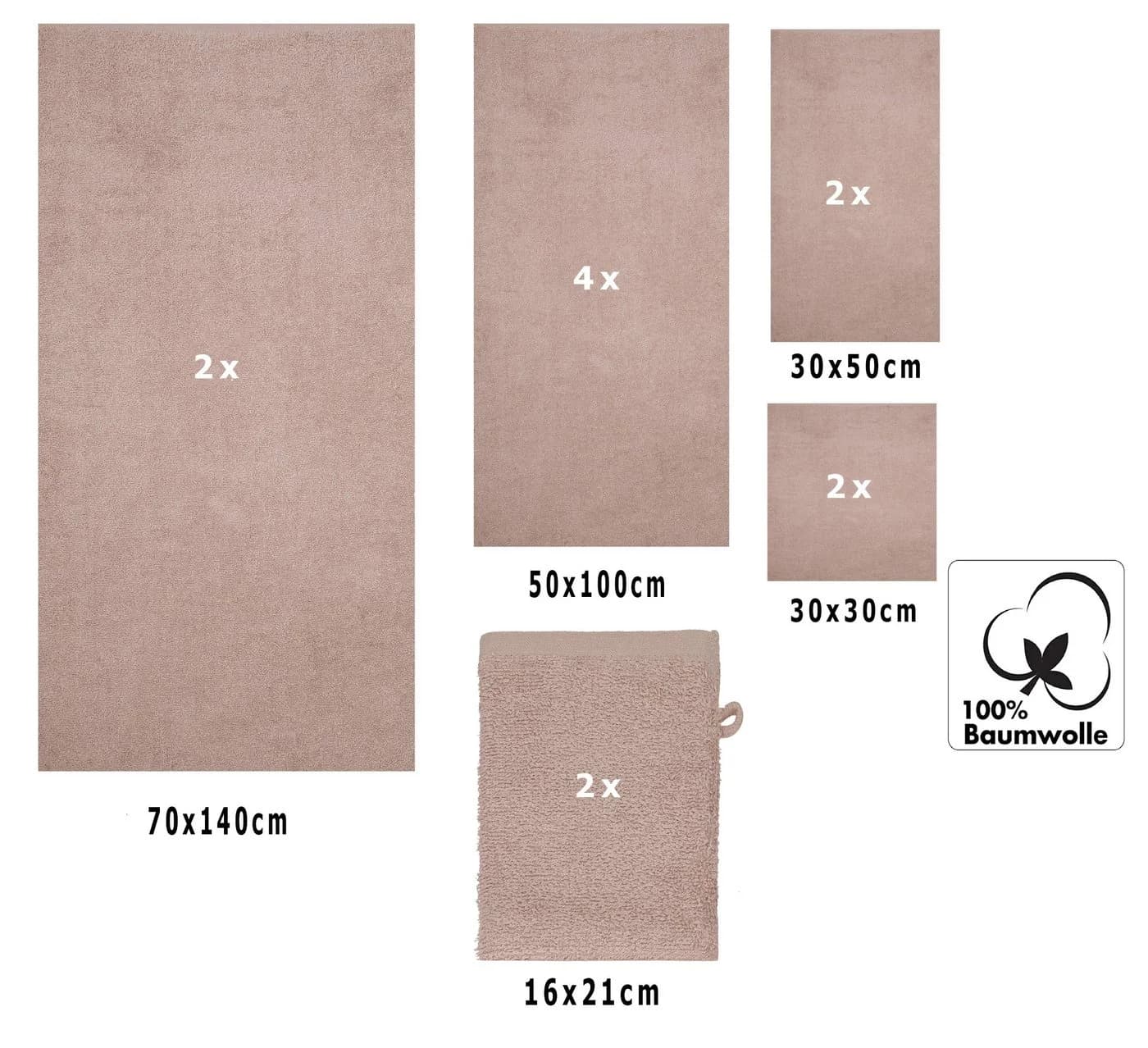 Betz Handtuch Set 12-tlg. Berlin 100% Baumwolle Braun