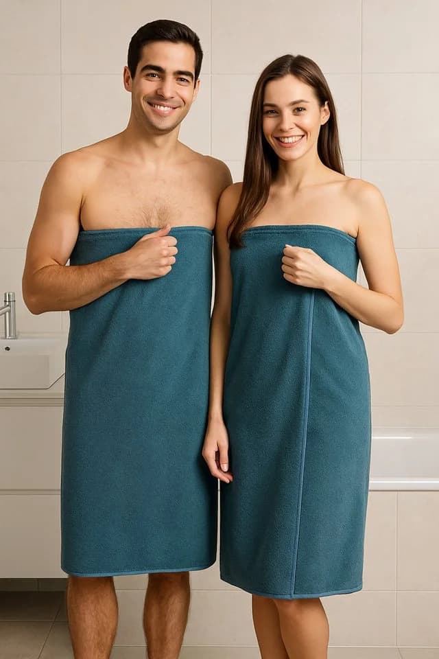 Betz Badetuch Set XXL 2 Stück 100% Baumwolle Grau/Blau - Bild 4