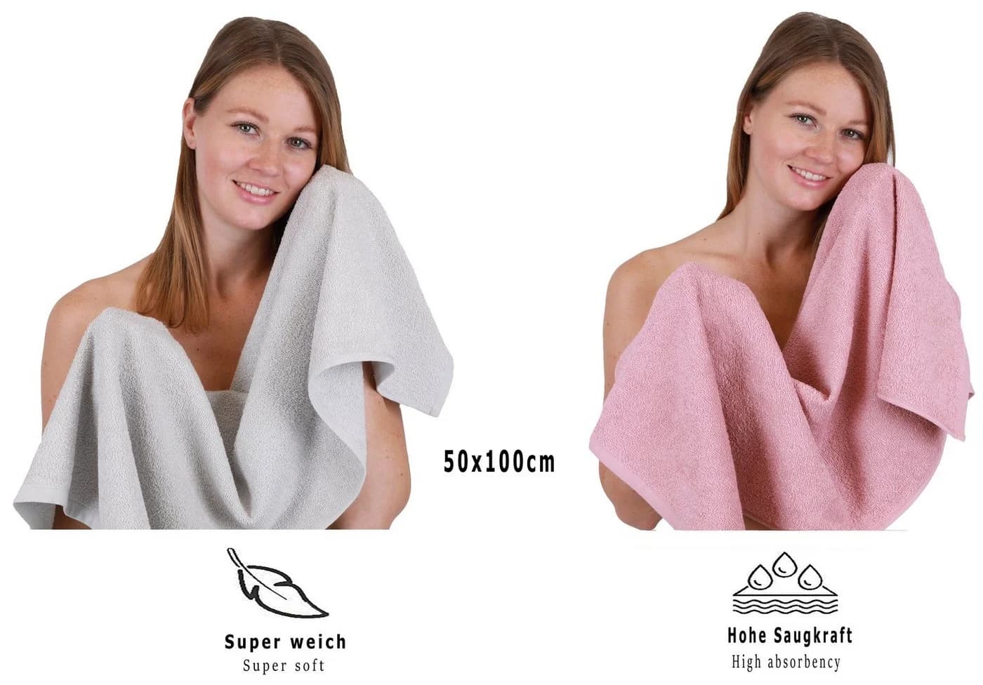 Betz Handtuch Set 12 TLG. Lotus - Silbergrau 100% Baumwolle - Bild 5