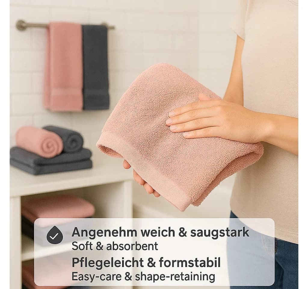 Betz Handtuch Set 12-tlg. Berlin Dunkelgrau Baumwolle - Bild 5