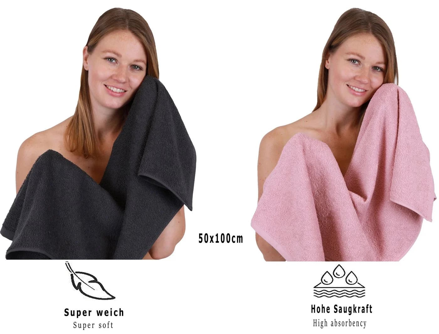Betz Handtuch Set 12-tlg. Lotus - Graphit Baumwolle - Bild 5