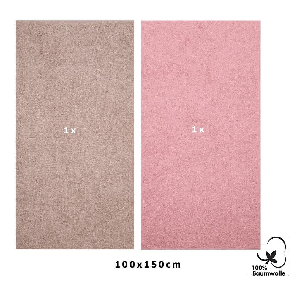 Betz Duschtücher Maxi 2 Stück XXL Badetuch 100x150 cm Braun