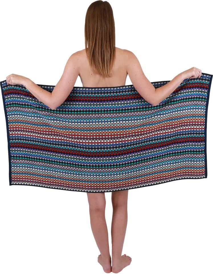 Betz Badetuch XXL 100x200cm 100% Baumwolle Bunt Karo - Bild 2