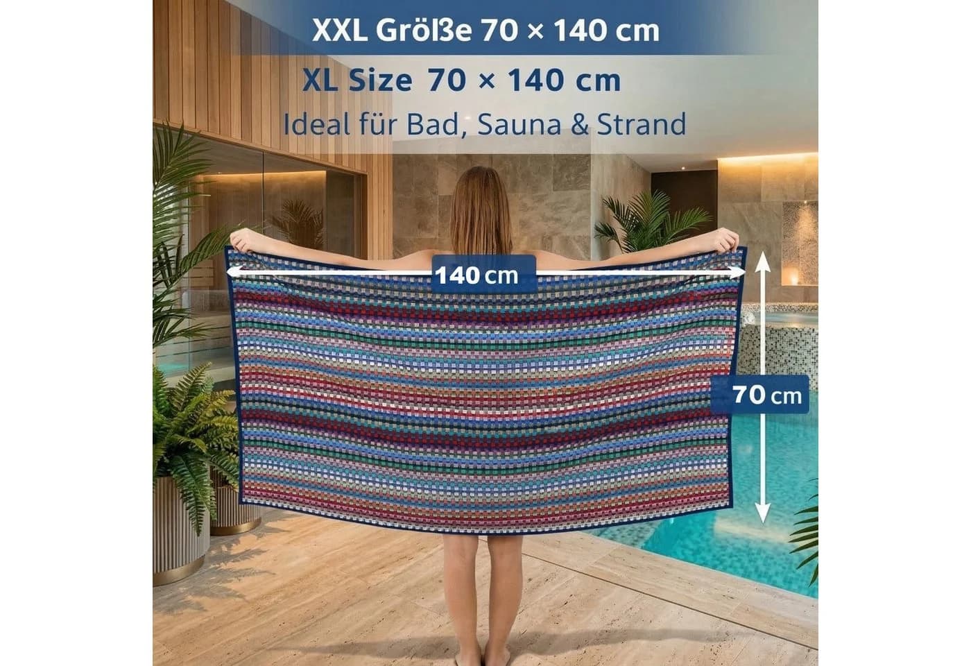 Betz Badetuch 2er Set XXL Karo Bunt - Bild 4