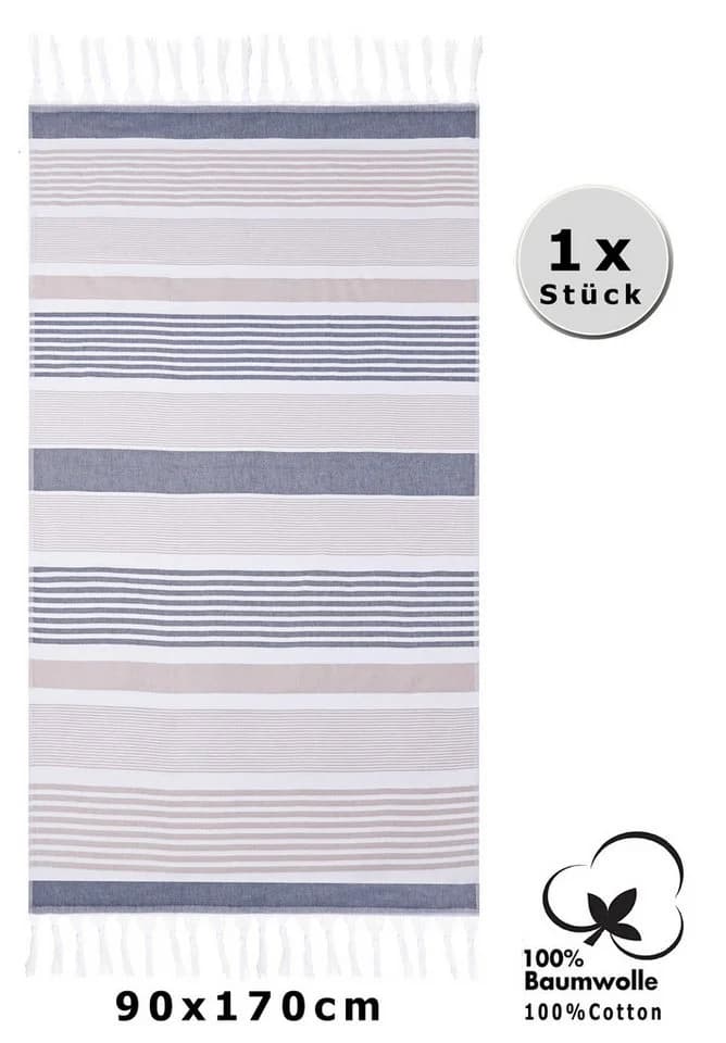 Betz Badetuch Hamamtuch 90x170cm 100% Baumwolle Braun