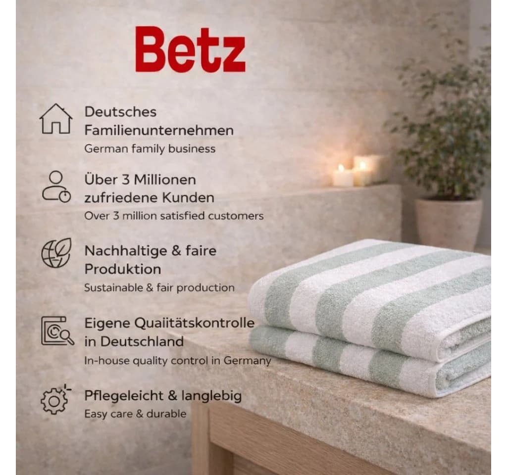 Betz Saunatuch Badetuch XXL Berlin Jade-Weiß 100% Baumwolle - Bild 3