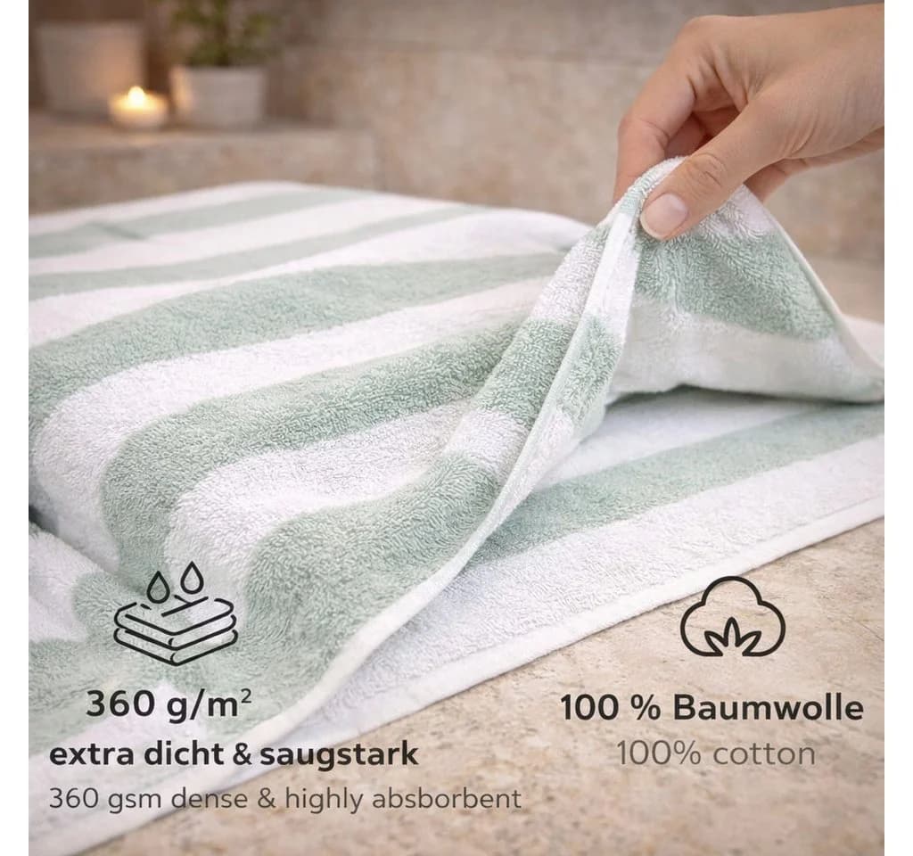 Betz Saunatuch Badetuch XXL Berlin Jade-Weiß 100% Baumwolle - Bild 5
