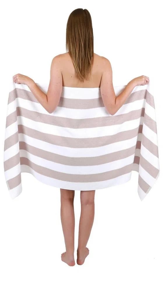 Betz Saunatuch Badetuch XXL Berlin 100% Baumwolle Beige-Weiß - Bild 2