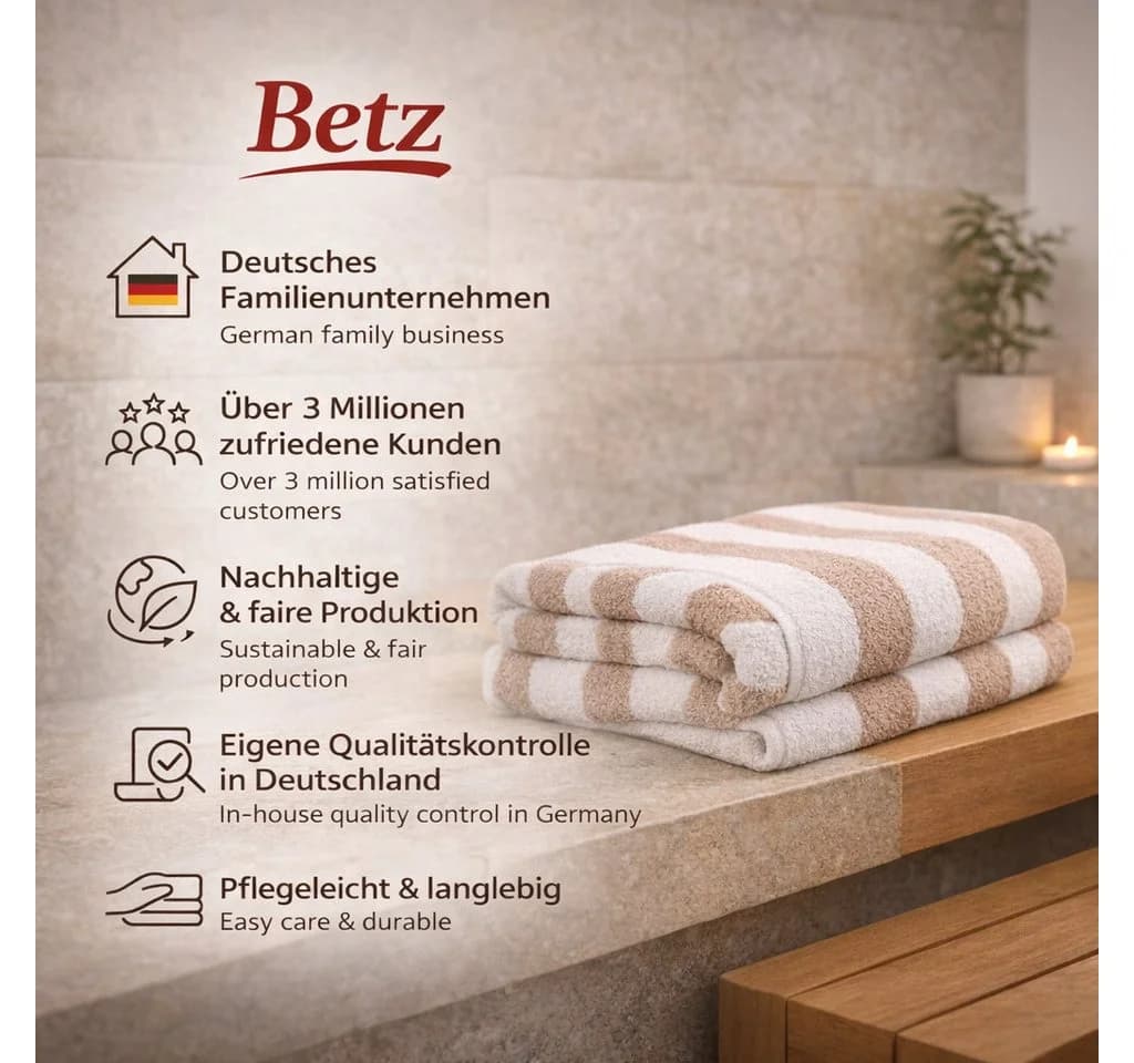 Betz Saunatuch Badetuch XXL Berlin 100% Baumwolle Beige-Weiß - Bild 3