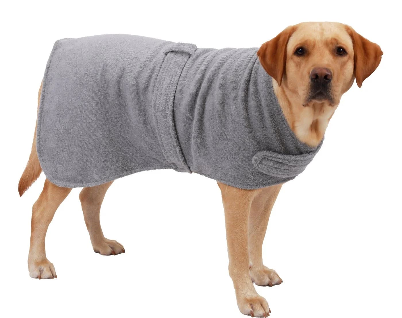 Betz Hundehandtuch Grau 100% Baumwolle mit Klettverschluss - Bild 2