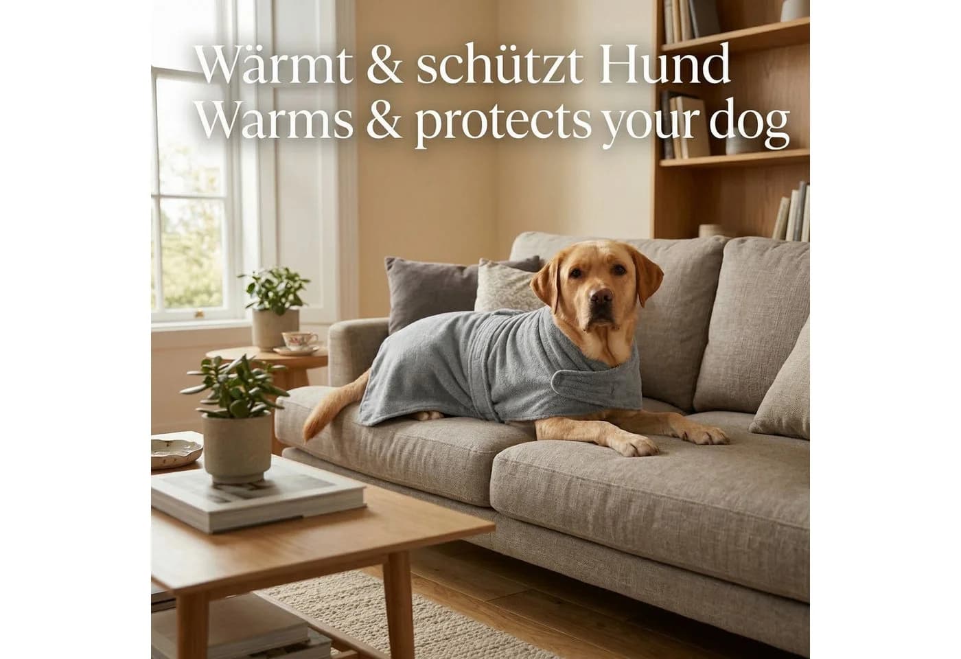 Betz Hundehandtuch Grau 100% Baumwolle mit Klettverschluss - Bild 4