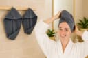Betz Turban-Handtuch mit Knopf BERLIN Grau 2-Stück Frottee Bild 1
